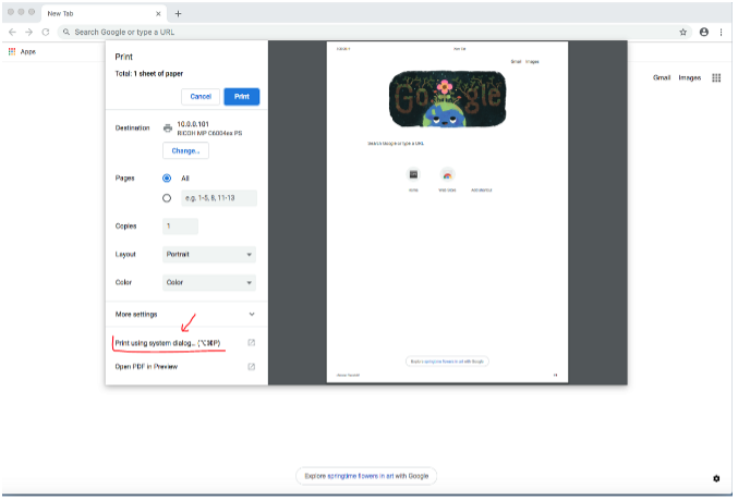 Print Using System Dialog Setting Up Mac OS to Print With Your Ricoh